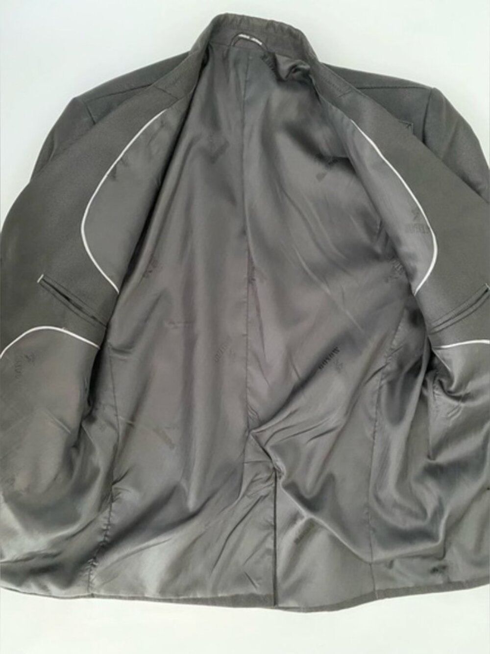 Mondo Menswear Jacket Blazer Black Zipper Leather Accent New size X-Large - Picture 12 of 14